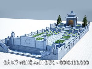 Mẫu Thiết Kế Lăng Mộ Đá ĐẸP với Bức Cuốn Thư Đá vuông cao cấp