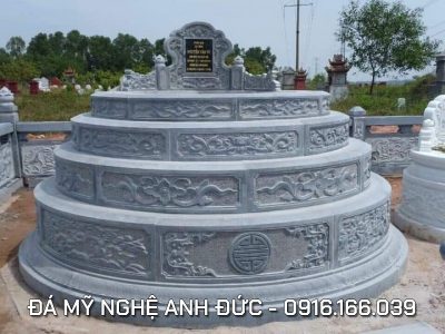 Mẫu Mộ đá tròn đẹp 5 cấp tại Ninh Bình