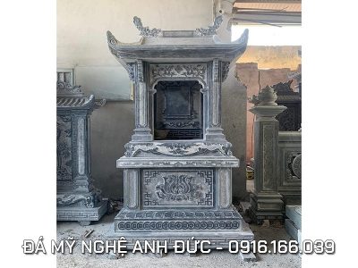 [Xây mộ đá] Mẫu Mộ tổ 1 mái đẹp đá xanh Thanh Hóa- Lăng thờ 1 mái