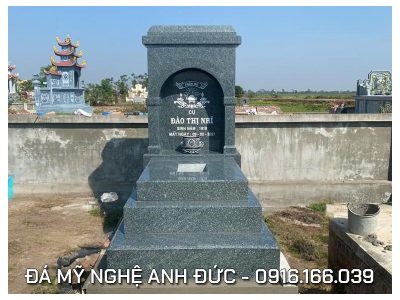 Mộ đá Granite 1 mái vòm 3 cấp KT 81x127cm cao hoàn thiện 147cm