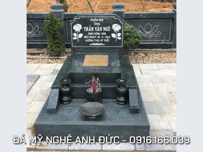 Mẫu Mộ đá granite đẹp – Mộ đá 3 cấp 2024 tại Hoa viên nghĩa trang